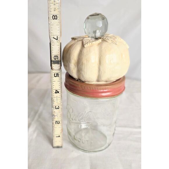 Fall Pumpkin Inspired Glass Pint Jar Seller Designed Thanksgiving Fall Candy Jar - Picture 6 of 6